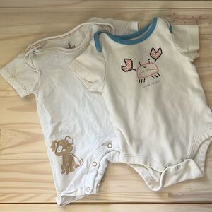 Set of 2 Gender Neutral Short Sleeve Baby Bodysuits | 0-3 Months | Baby Gap